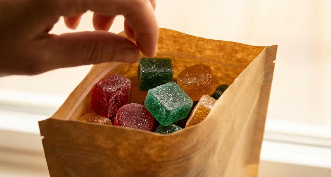 cannabis gummies in a bag